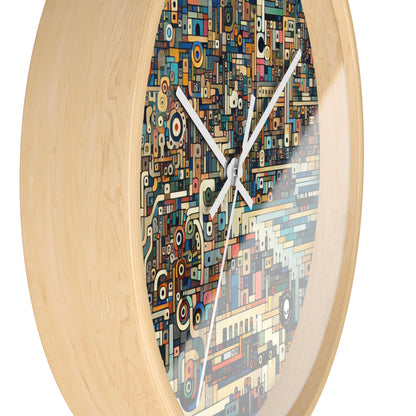 "Neon Nights: Art Brut Reflection of Urban Chaos" - The Alien Wall Clock Art Brut