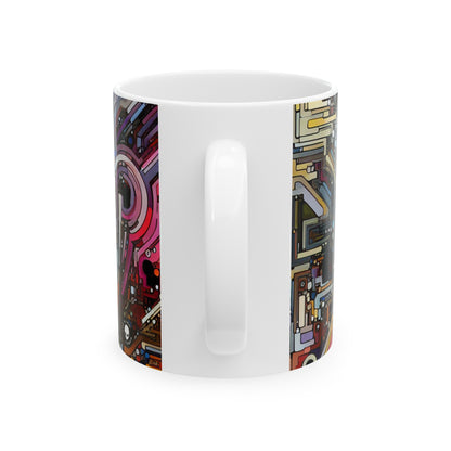 "Deconstructing Power: A Post-structuralist Exploration of Language" - The Alien Ceramic Mug 11oz Post-structuralist Art