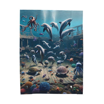 "Shipwreck Soiree: An Underwater Dance Party" - The Alien Velveteen Plush Blanket