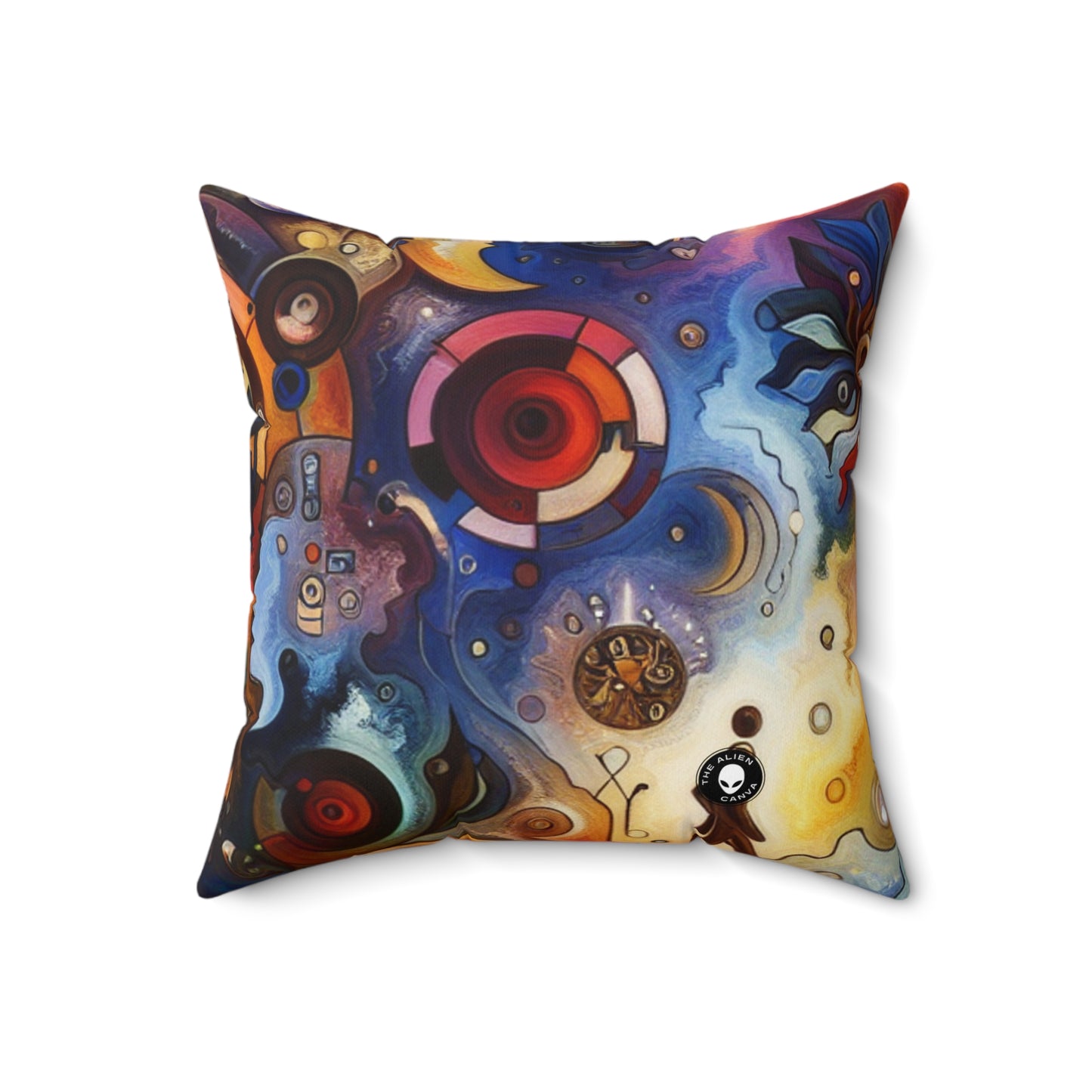 "Eternal Bloom and Fleeting Time"- The Alien Spun Polyester Square Pillow Symbolism