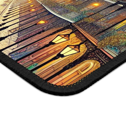 "Vivid Splendor: Una imagen del barrio francés de Nueva Orleans" - The Alien Gaming Mouse Pad estilo Art Nouveau