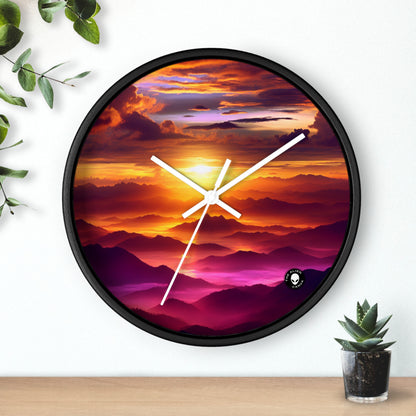 "Dawning Peaks: A Mountain Sunrise" - The Alien Wall Clock