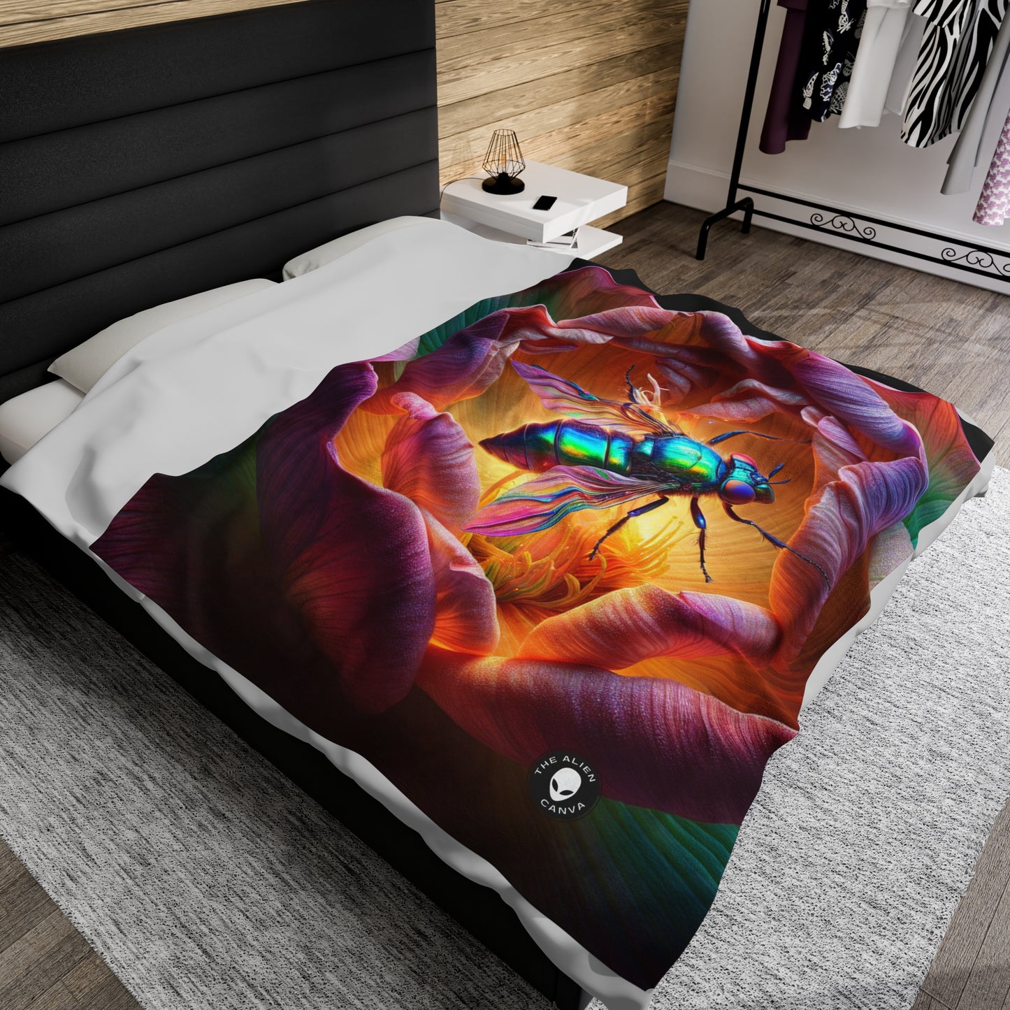 "The Beauty of Nature: A Hyperrealistic Insect Mosaic" - The Alien Velveteen Plush Blanket Hyperrealism