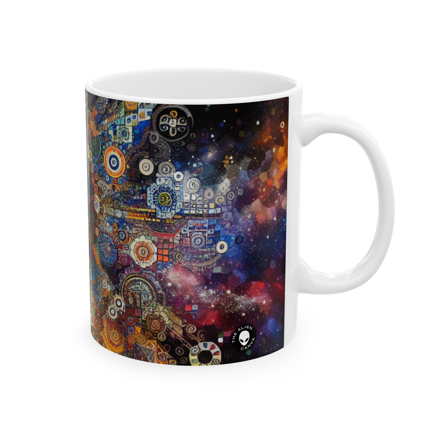 "Arte corporal de la noche estrellada: colores vivos y trazos arremolinados" - The Alien Ceramic Mug 11oz Body Art