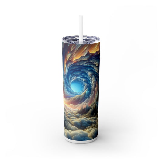 Picos de cristal y cielos coloridos: vaso estrecho con pajita de 20 oz de Alien Maars®