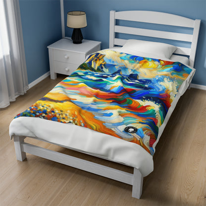 "The Fauvist Shore" - The Alien Velveteen Plush Blanket Fauvism