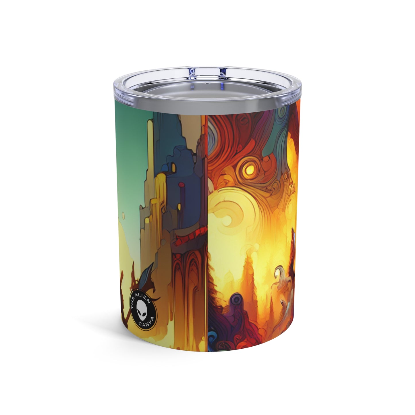 "Crossovers Clash : La bataille ultime des dimensions" - The Alien Tumbler 10oz Art du jeu vidéo