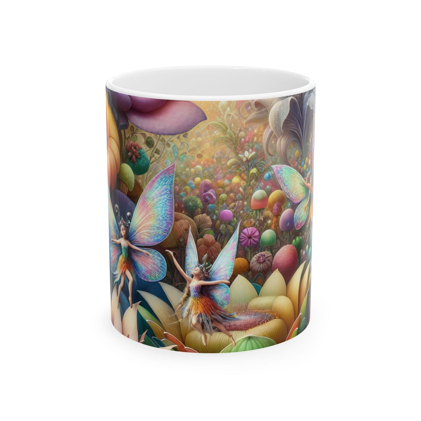 "Jardín Encantado: Donde Bailan las Hadas" - Taza de Cerámica The Alien 11oz