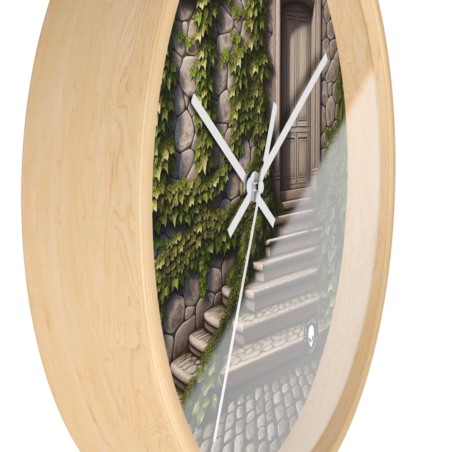 "Trompe-L'oeil Ivy Wall" - The Alien Wall Clock Trompe-l'oeil