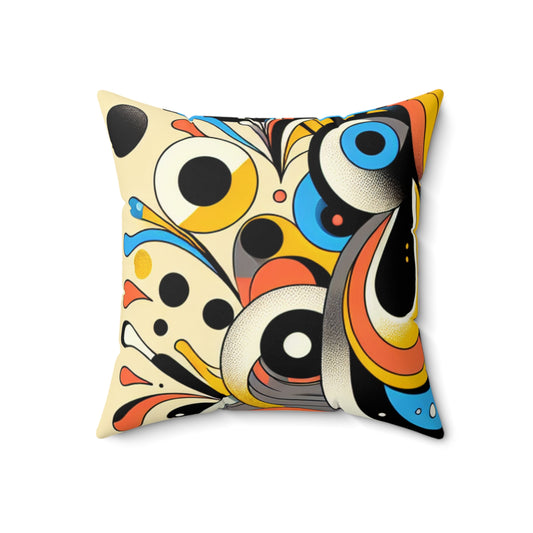 "Dada Fusion: A Whimsical Chaos of Everyday Objects"- The Alien Spun Polyester Square Pillow Neo-Dada