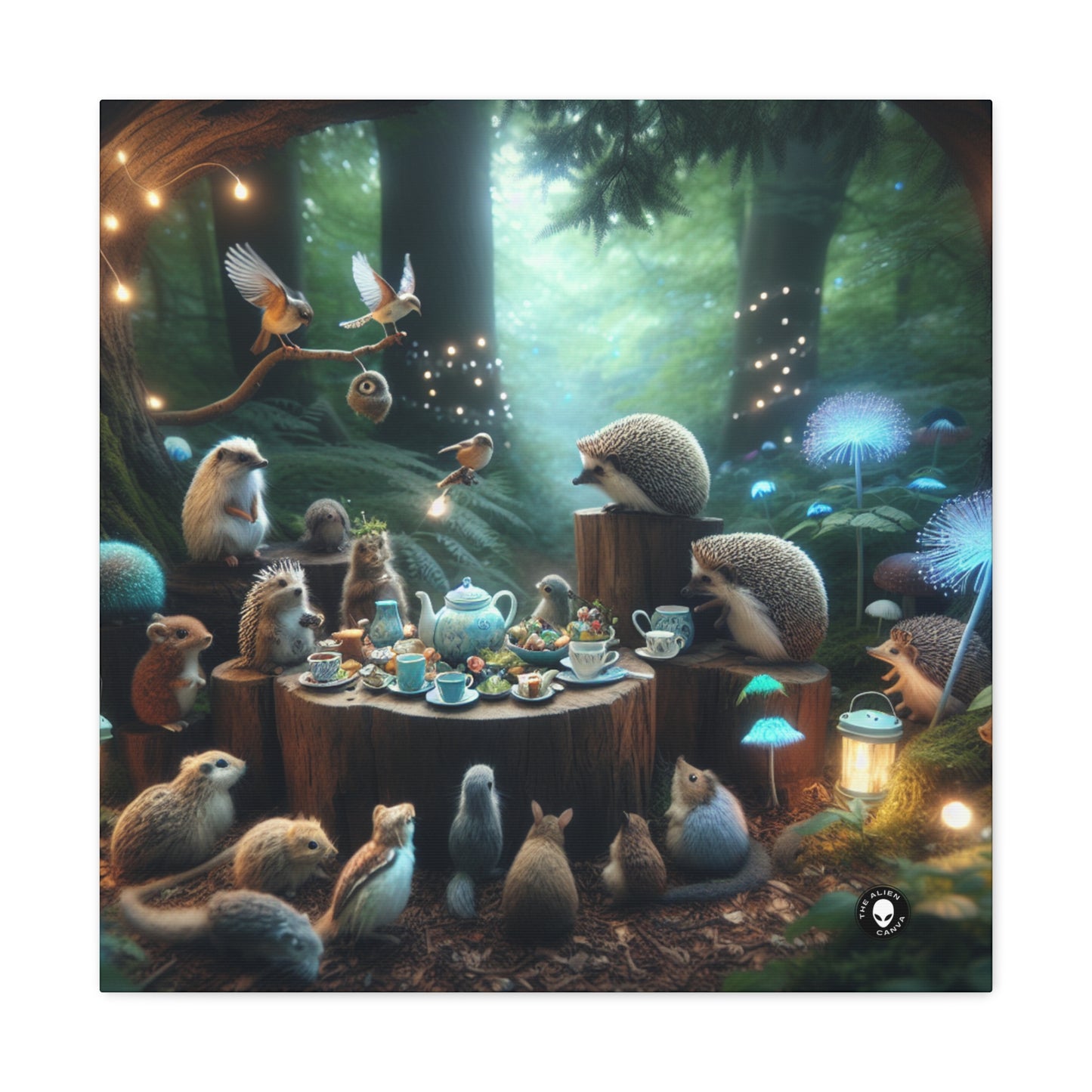 "Enchanted Tea Time: A Magical Forest Gathering" - The Alien Canva