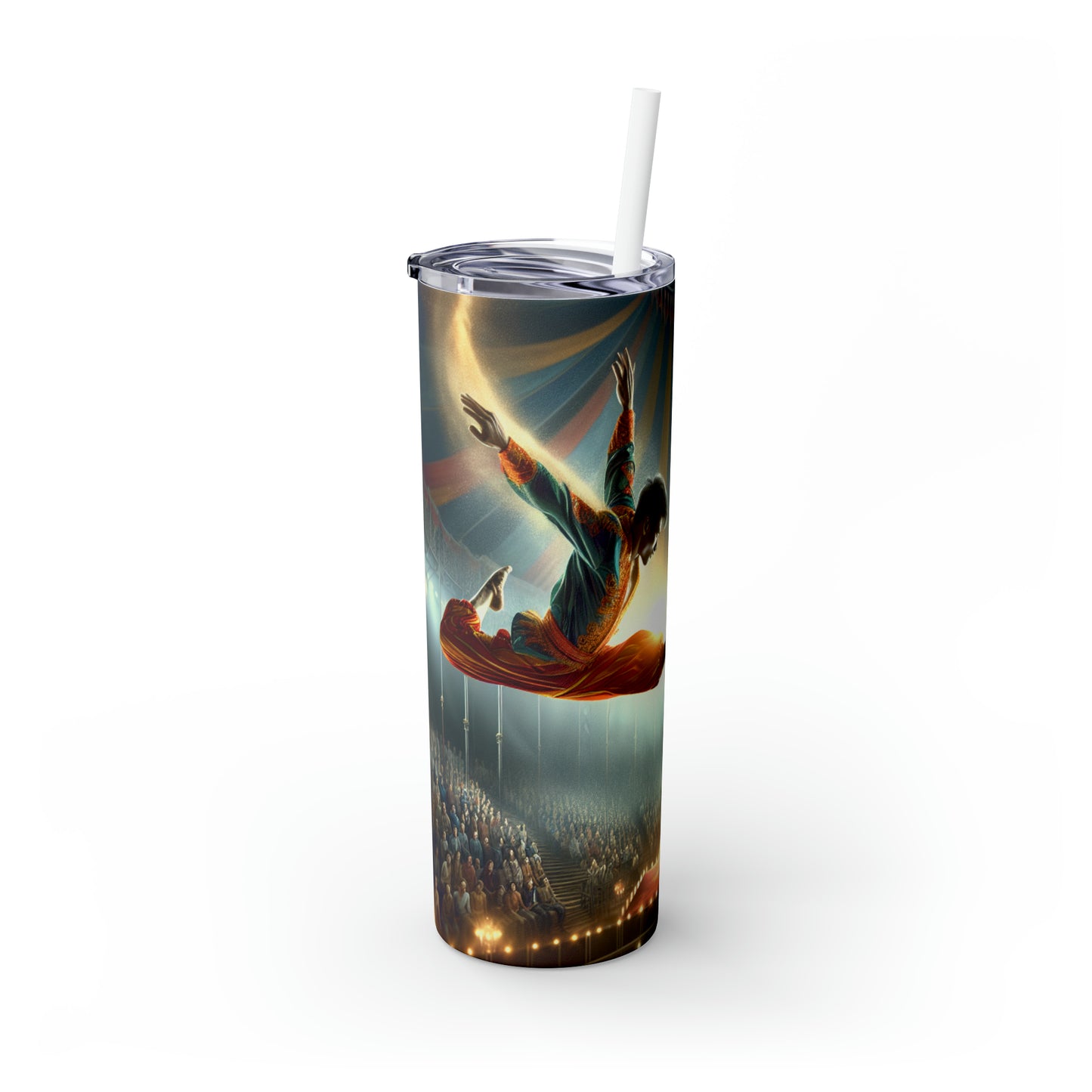 "The Aerial Acrobat" - Vaso delgado con pajita de Alien Maars®, 20 oz, fotorrealismo