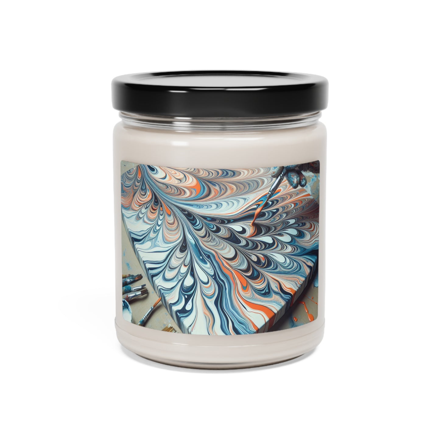 "Tilting the Canvas: Acrylic Pouring Exploration" - The Alien Scented Soy Candle 9oz Acrylic Pouring Style