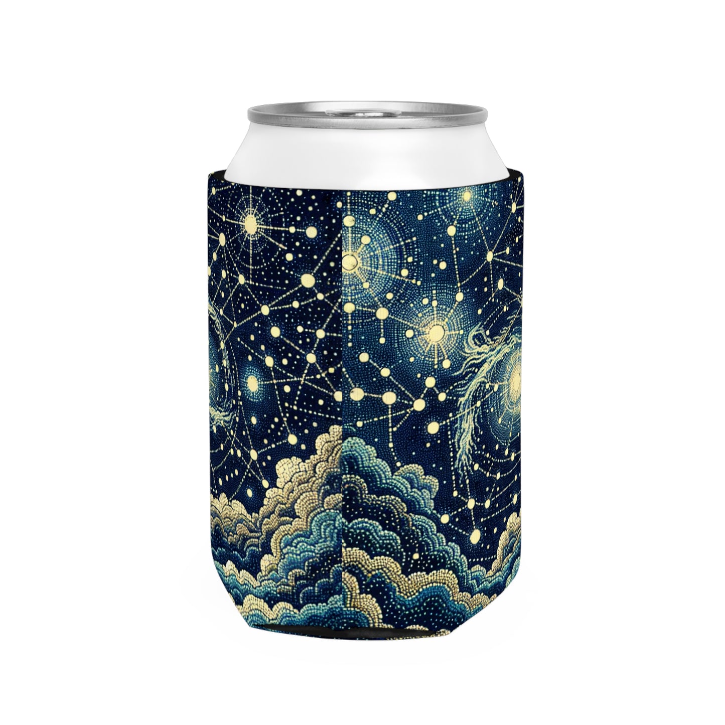 "Dotting the Heavens" - Le style pointillisme de la pochette Alien Can Cooler