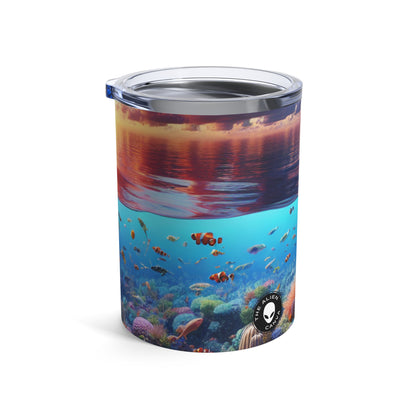 "Esplendor del atardecer: Arrecife de coral submarino" - The Alien Tumbler 10oz