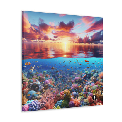 "Sunset Splendor : Récif de corail sous-marin" - The Alien Canva