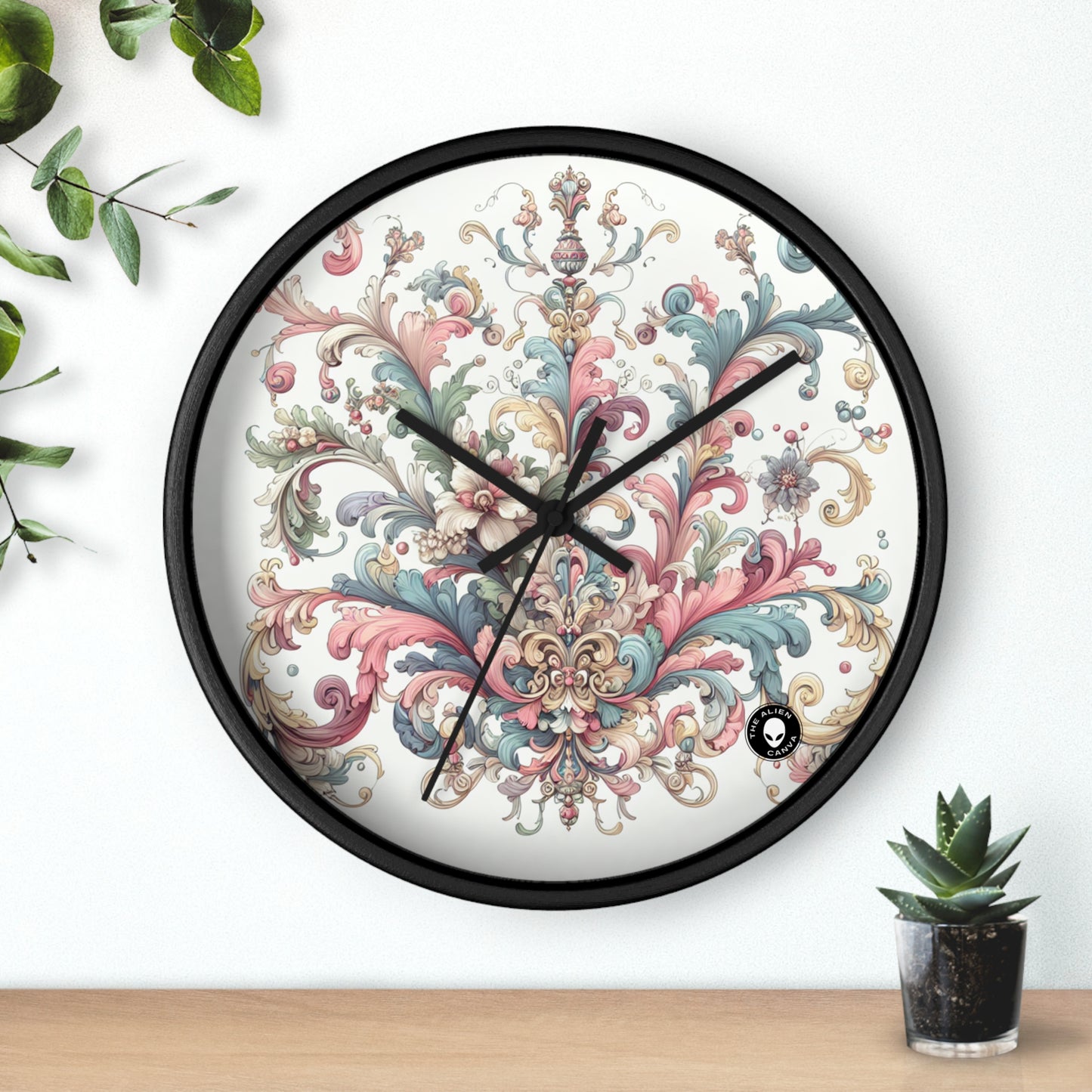 "Enchanted Elegance: A Rococo Garden Soirée" - The Alien Wall Clock Rococo