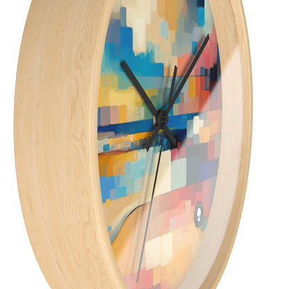 "Sunset Serenity: Pintura de campo de color pastel suave" - ​​La pintura de campo de color del reloj de pared alienígena