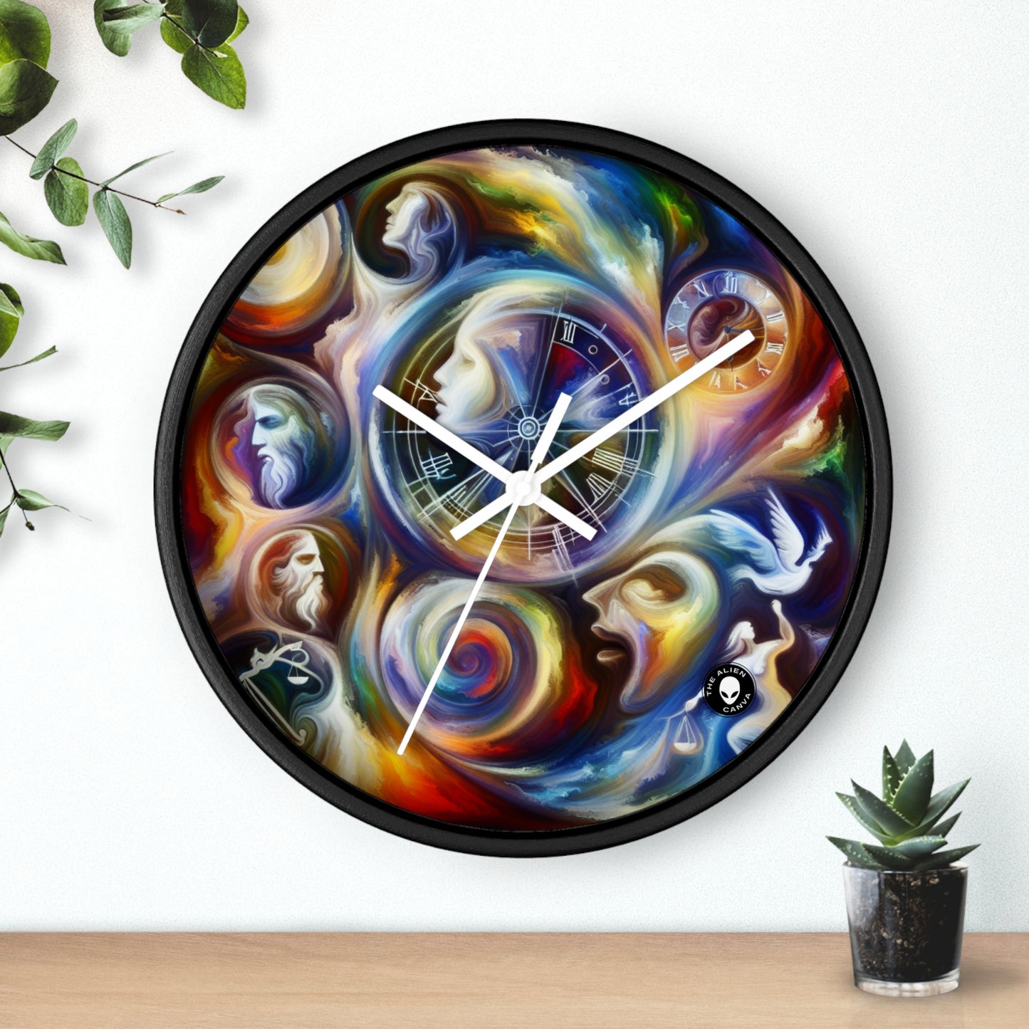 "Time's Dichotomy: Blooms and Wilt" - The Alien Wall Clock Symbolism