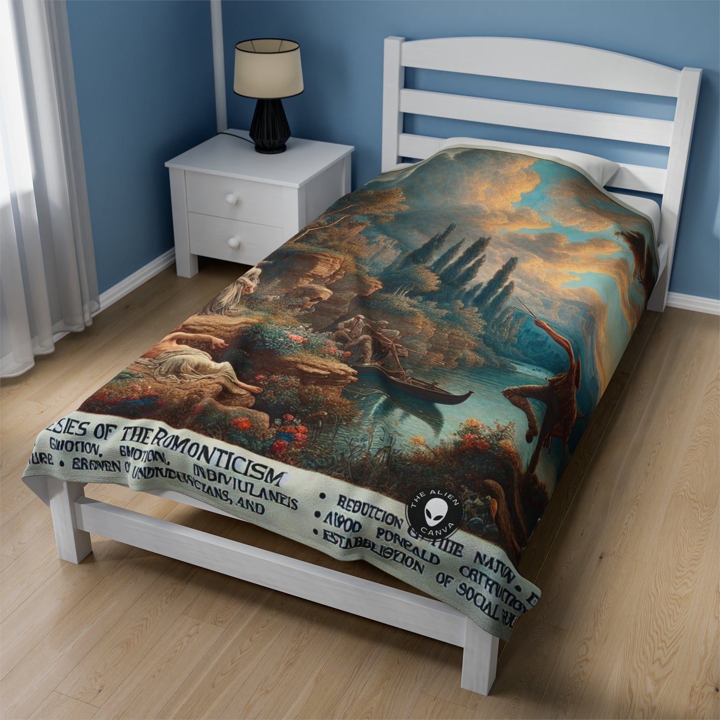 "Sunset Serenade: A Romantic Landscape" - The Alien Velveteen Plush Blanket Romanticism