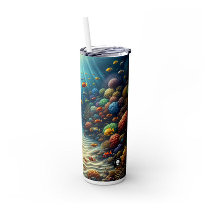 "Beneath the Waves: Treasure in the Coral Reef" - The Alien Maars® Skinny Tumbler with Straw 20oz