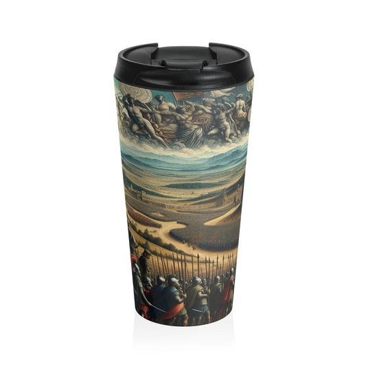 "Minerva sobre el campo de batalla renacentista" - Taza de viaje de acero inoxidable alienígena Arte renacentista