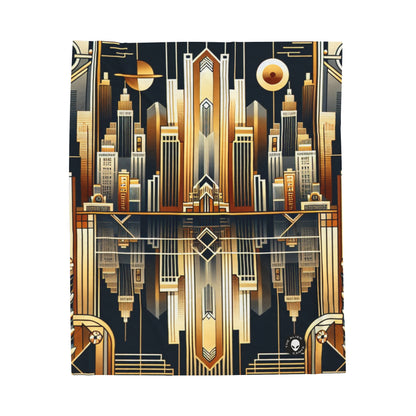 "Luxe Deco: Artistic Elegance at The Grand Hotel" - The Alien Velveteen Plush Blanket Art Deco