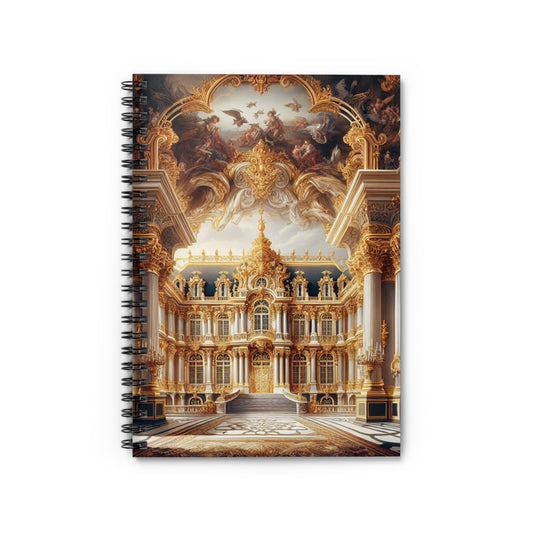 "Regal Splendor : Un palais baroque plaqué or" - The Alien Carnet à spirale (ligne lignée) Style baroque