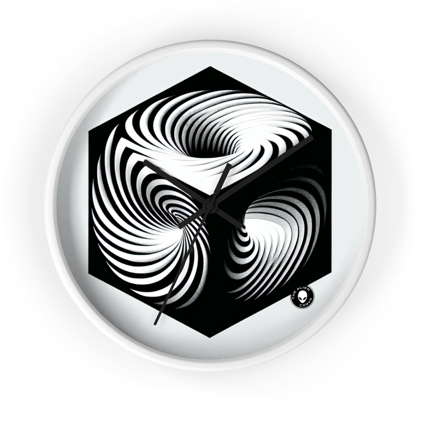 "Convolutional Cube: An Optical Illusion of Unceasing Movement" - The Alien Wall Clock Op Art