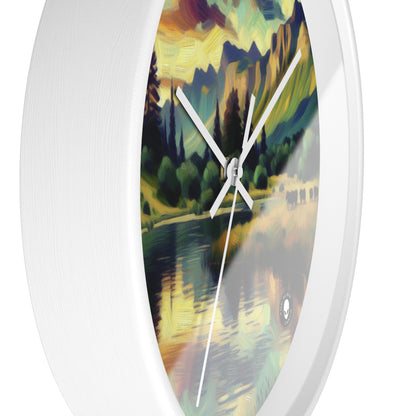 "Dusk in the Countryside: A Vibrant Post-Impressionist Painting" - The Alien Wall Clock Post-Impressionism