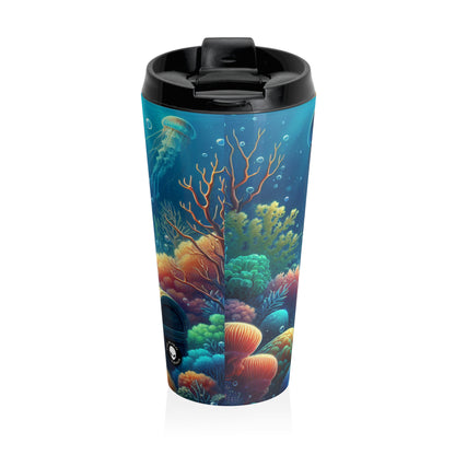 "Beneath the Waves: A Hidden Treasure" - The Alien Stainless Steel Travel Mug