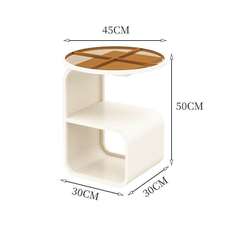 Simple Modern Round Tempered Glass Sofa Side Table