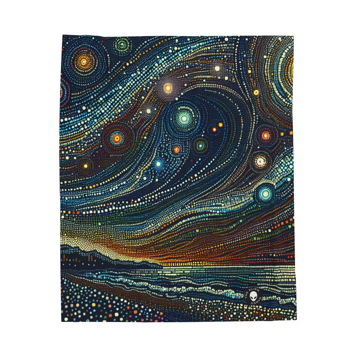 "Starry Dots: A Celestial Mosaic" - The Alien Velveteen Plush Blanket Pointillism