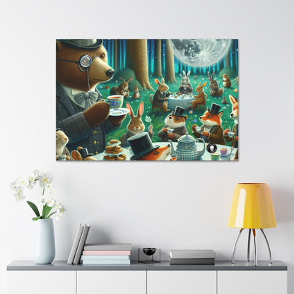 "Enchanted Moonlit Tea Party in the Forest" - The Alien Canva