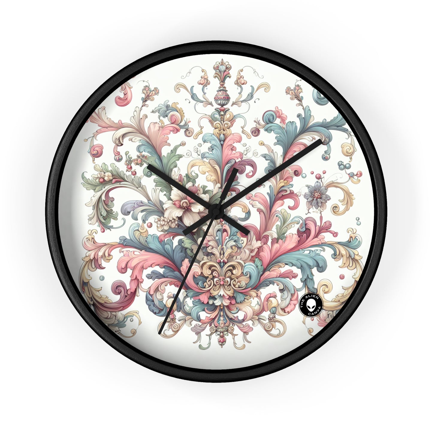 "Élégance enchantée : une soirée dans un jardin rococo" - The Alien Wall Clock Rococo