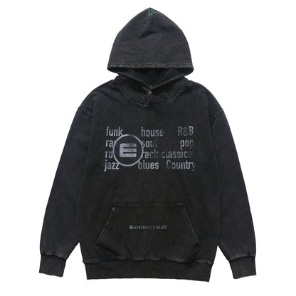 Sudadera Suelta Con Estampado De Letras Para Hombre