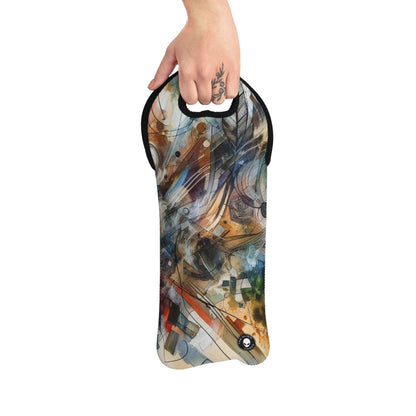 "Abstracted Emotional Journey" - The Alien Wine Tote Bag Abstract Expressionism