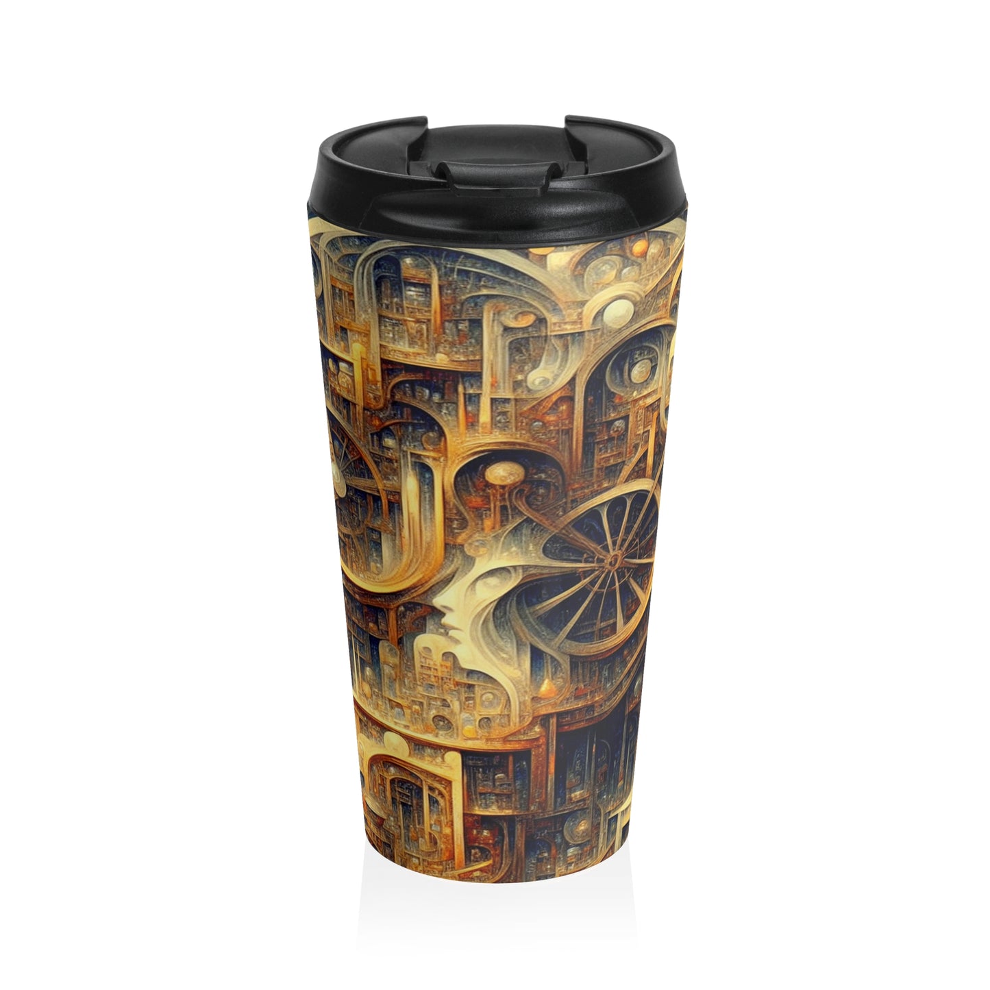 "Unity in Vibrant Harmony: An Abstract Metaphysical Exploration" - The Alien Stainless Steel Travel Mug Metaphysical Art