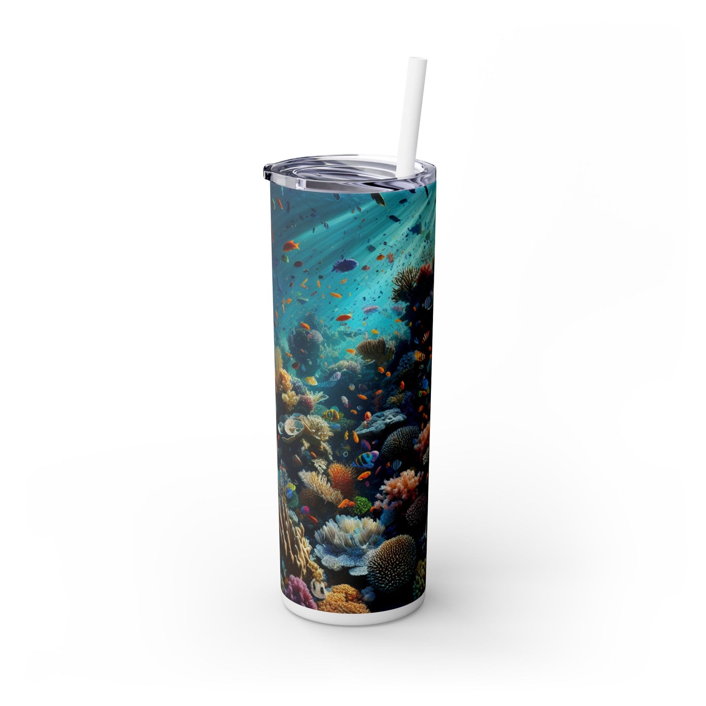 "Underwater Paradise: The Jewel of the Sea" - The Alien Maars® Skinny Tumbler with Straw 20oz