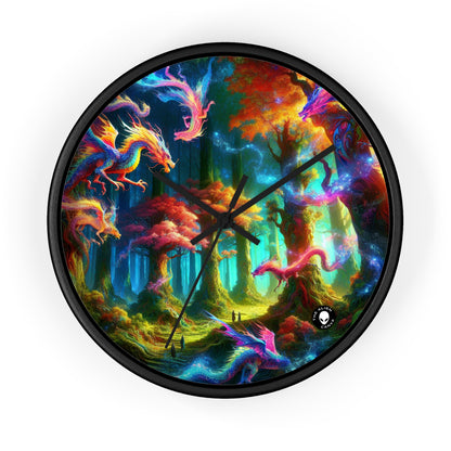 "Dragon's Rainbow Forest" - The Alien Wall Clock