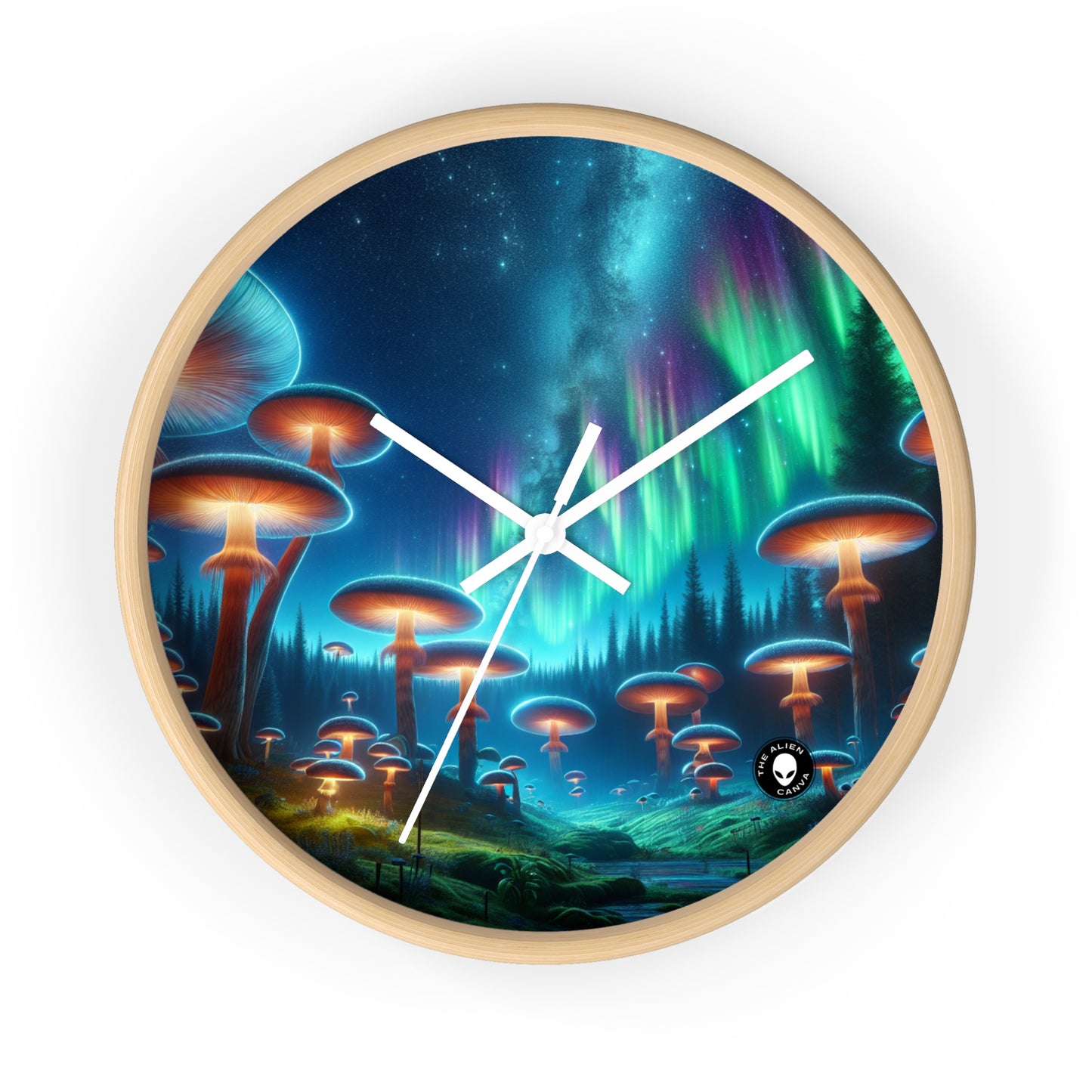 "Forêt de champignons enchantée" - L'horloge murale extraterrestre