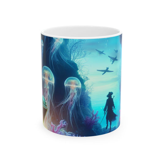 "Tesoros de las profundidades" - Taza de cerámica alienígena de 11 oz