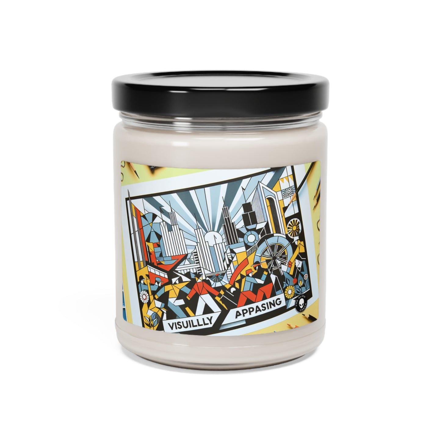 "Constructive City: A Vibrant Celebration of Urban Progress" - The Alien Scented Soy Candle 9oz Constructivism