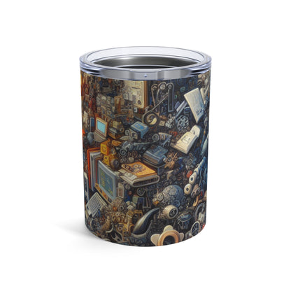 "La tombée de la nuit dans la ville néon : une métropole futuriste hyper-réaliste" - The Alien Tumbler 10oz Simulationnisme