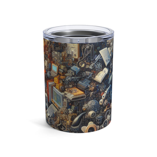 "La tombée de la nuit dans la ville néon : une métropole futuriste hyper-réaliste" - The Alien Tumbler 10oz Simulationnisme