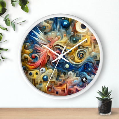 "El jardín intemporal: una fusión surrealista de la naturaleza y el tiempo" - El reloj de pared alienígena Surrealismo