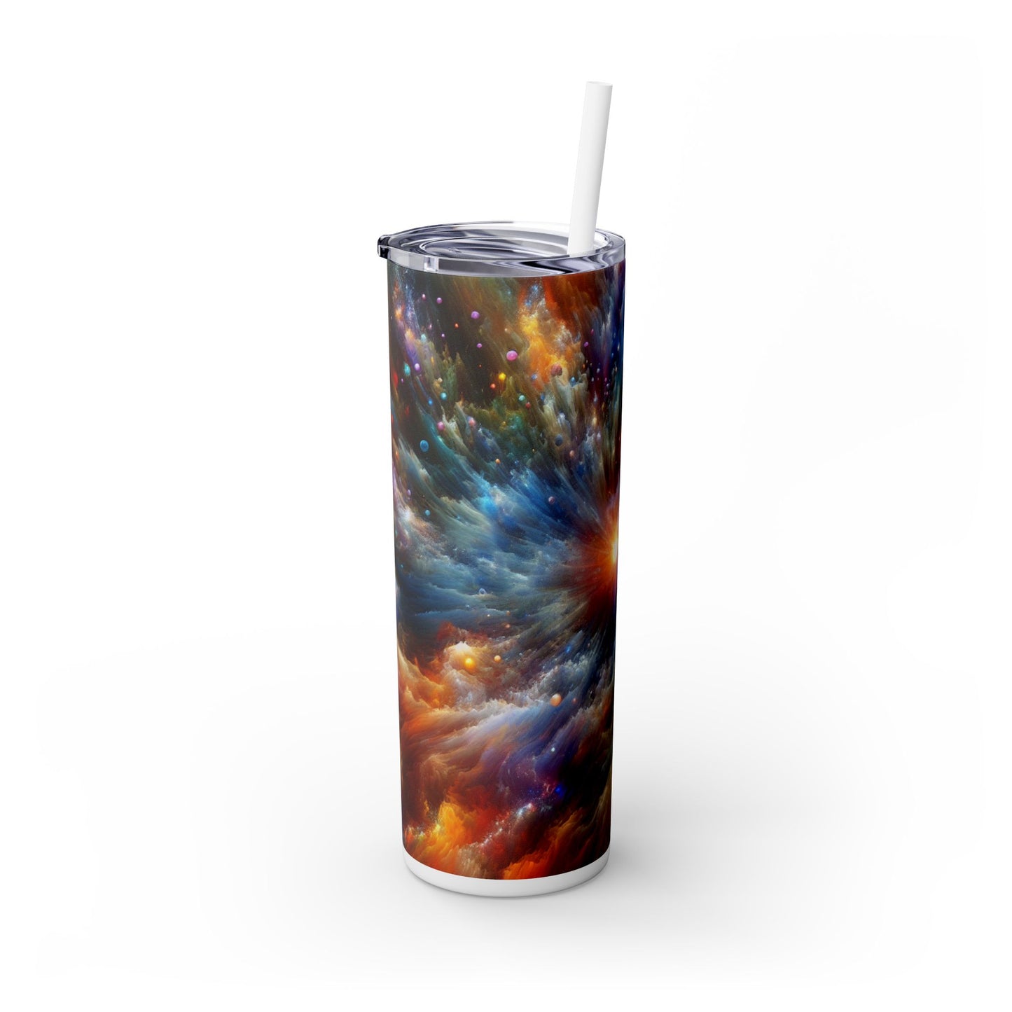 "Galactic Creation: A Kaleidoscope of Cosmic Wonder" - The Alien Maars® Skinny Tumbler with Straw 20oz