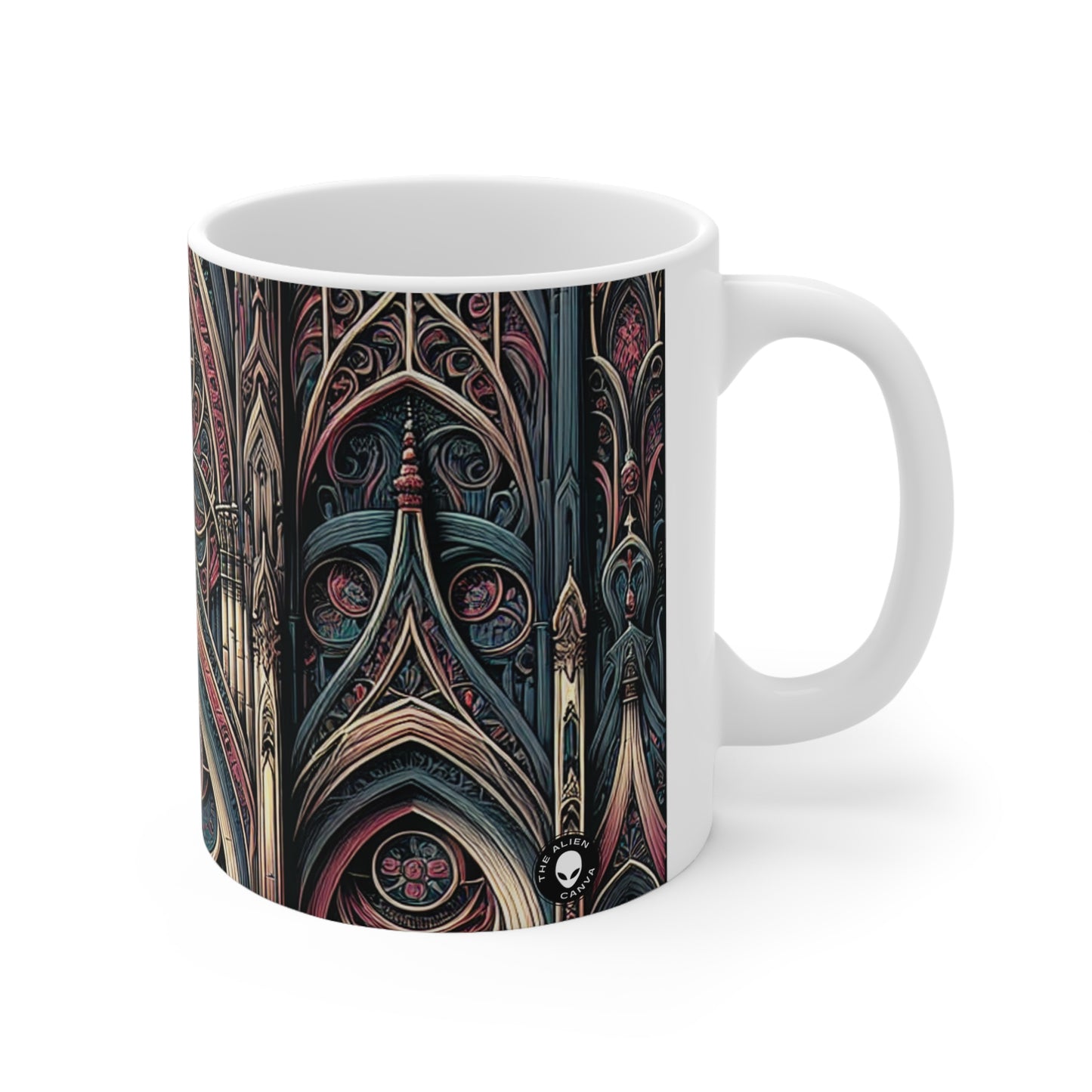 "Solace in Shadows: A Gothic Masterpiece of Eternal Darkness and Melancholic Beauty" - The Alien Ceramic Mug 11oz Gothic Art