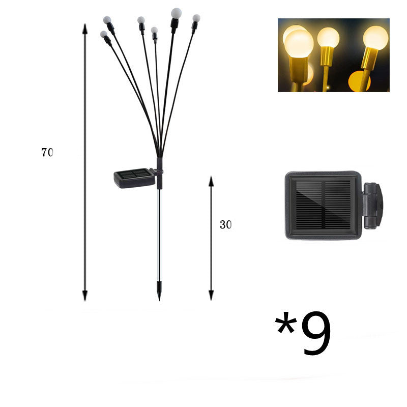 Simulation luciole lumière solaire décoration de jardin extérieur pelouse paysage lampe décor de noël lumières LED solaires lumières de jardin en plein air