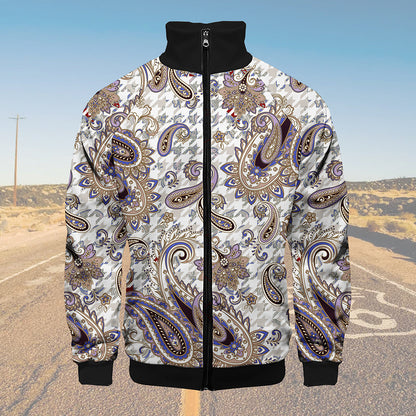 Paisley Printed Men's Raglan Sleeve Jacket